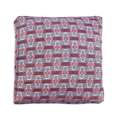 Oblong Cushion in Blue and Red Sicily